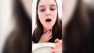 Lady eating shit