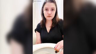 Lady eating shit