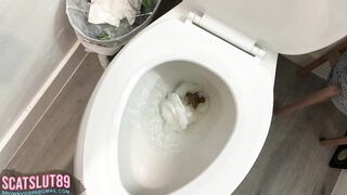 Chubby milf farting and shitting