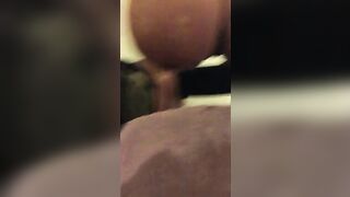 Shitting and showing off her dirty booty hole