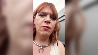 Sissy Dolly eats shit in the public