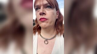 Sissy Dolly eats shit in the public