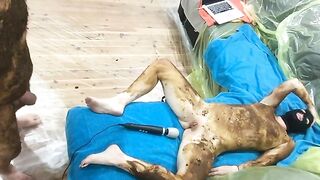 Slut gets scat covered while getting fucked