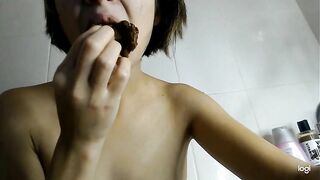 Ass toying and smearing shit solo