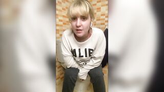 Hot busty blonde babe shit smearing