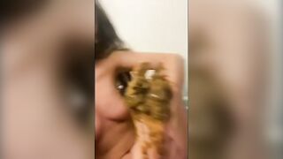 Hot looking busty self toe sucking shit