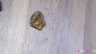 Tiny scat teen panty poop show