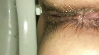 Beautiful shitting closeup