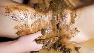 Two shit sluts get extremely dirty and messy