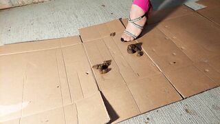 Very Mad Asian in pantyhose loves shit play