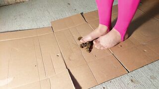 Very Mad Asian in pantyhose loves shit play