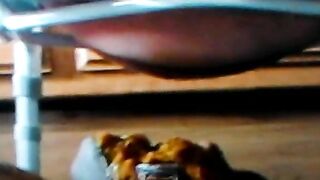 Wanking to fat girl's shit