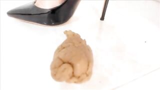 Weird woman pooping in her high heel sandals