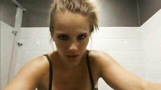 Woman gets a massive shit caught on the toilet paper