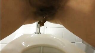 Woman gets a massive shit caught on the toilet paper