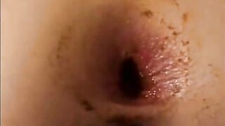 Girl in lingerie spreads her ass cheeks and shows off her butthole