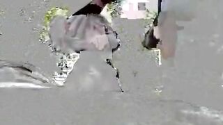Girl eats shit off a tombstone in a graveyard