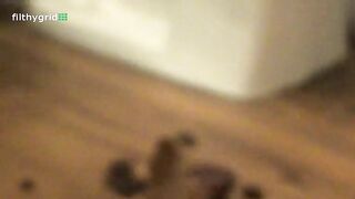 Woman drops her pants and takes a shit on the toilet