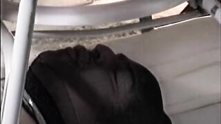 Girl squats and takes a huge shit over man's face