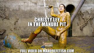 Babe wades in a pit of shit and piss