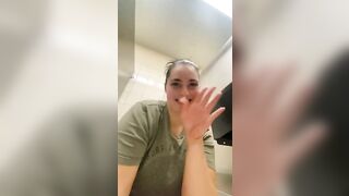 Girl squats on the toilet and takes a big shit