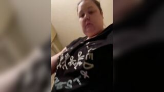 Girl takes a huge shit in the toilet