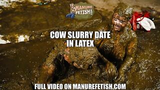 2 girls covered in shit and eating shit off the floor