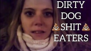 Pigs eat dirty dog shit
