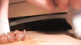 German slut eats her own shit
