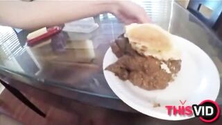 Guy eats shit