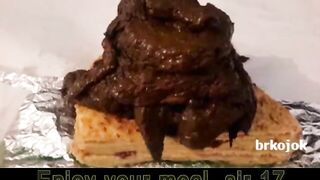 Man eats shit