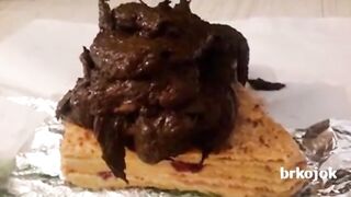 Man eats shit