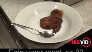 Guy eats shit