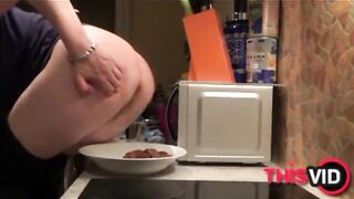 Guy eats shit