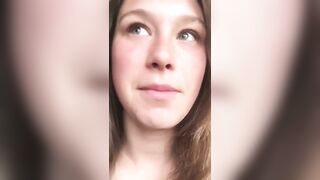 Woman pisses all over the bathroom wall