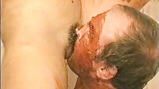 Girl takes a shit in a toilet and gets her ass licked