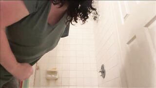 Woman pushes out a huge shit, closeup on asshole