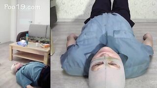 Slut sits on a man's face and takes a huge shit on him