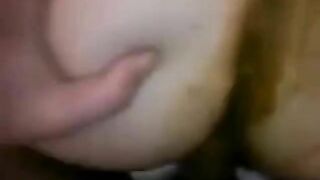 Close up of girl taking a shit in her panties