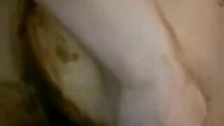 Close up of girl taking a shit in her panties