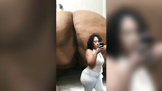 Woman drops a huge pile of shit on the floor