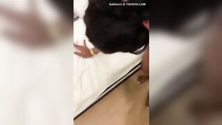 Girl uses a vibrator while she shits in her diaper