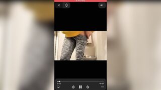 Asshole stretches and shits in an empty bathtub