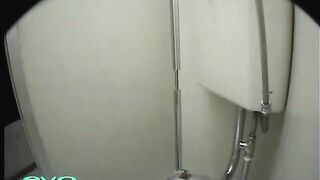 Girl takes a huge shit while squatting over the toilet