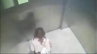 Girl takes a huge shit in a public restroom with the door open