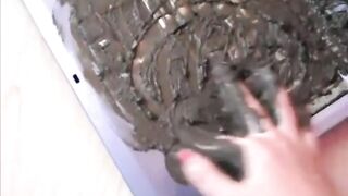 Woman squats on a laptop and takes a dump