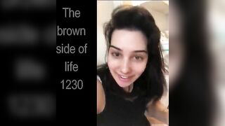 Woman takes a huge shit in the toilet