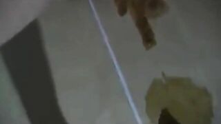 Woman takes a huge shit and eats it on the floor