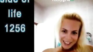 Girl dips her ass in a toilet covered in shit