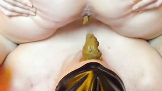 Pooping in his mouth